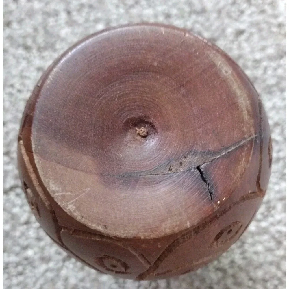 Lot of 2 MCM Wooden Tapered Candlestick Holders 6